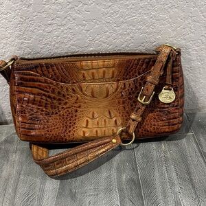 Brahmin Embossed Tan Shoulder Bag